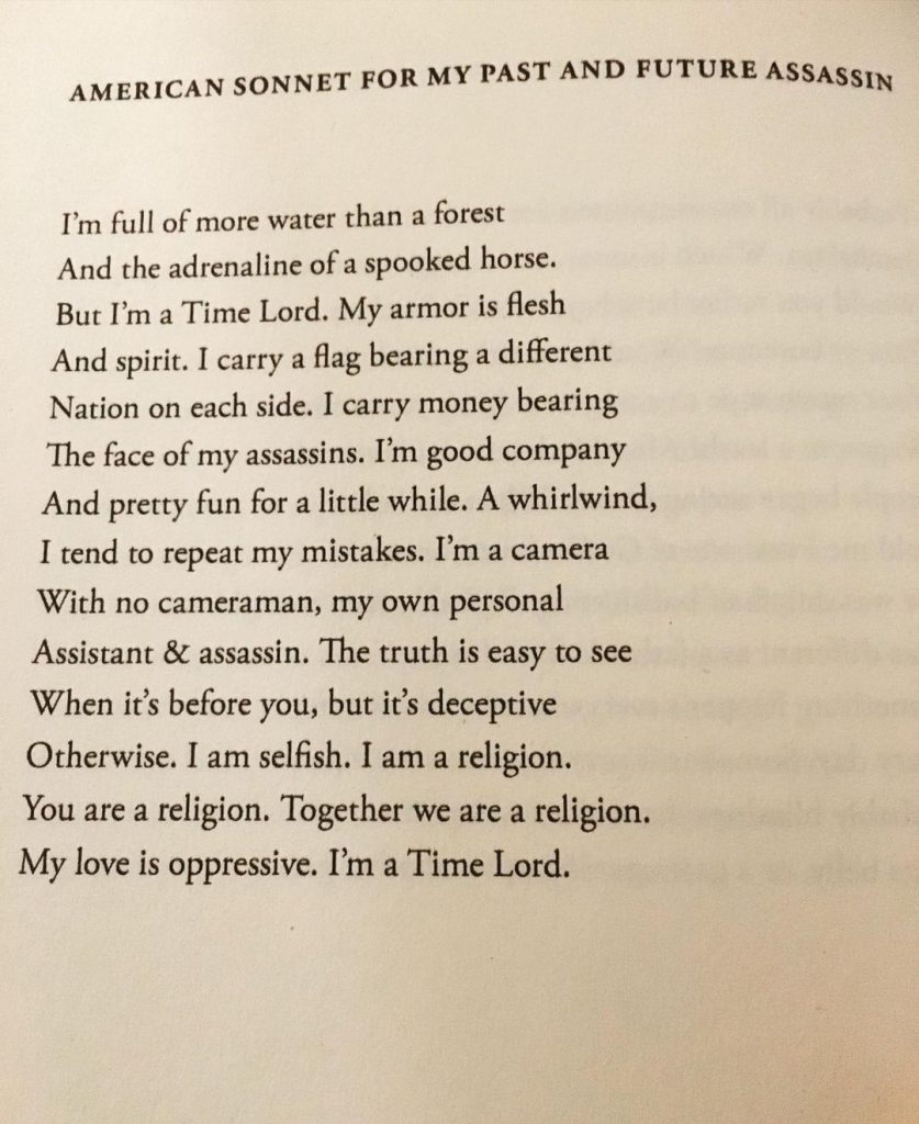 in an article about Black poetry, an excerpt from Terrance Hayes' poetry collect "American Sonnets For My Past and Future Assassin"
