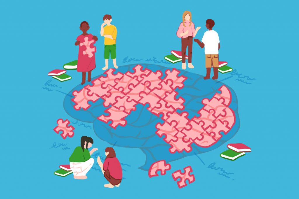 Psychology course in college. (Illustration by Eri Iguchi, Minneapolis College of Art and Design)
