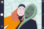 An illustration of two women, one green, for an article on toxic best friends.