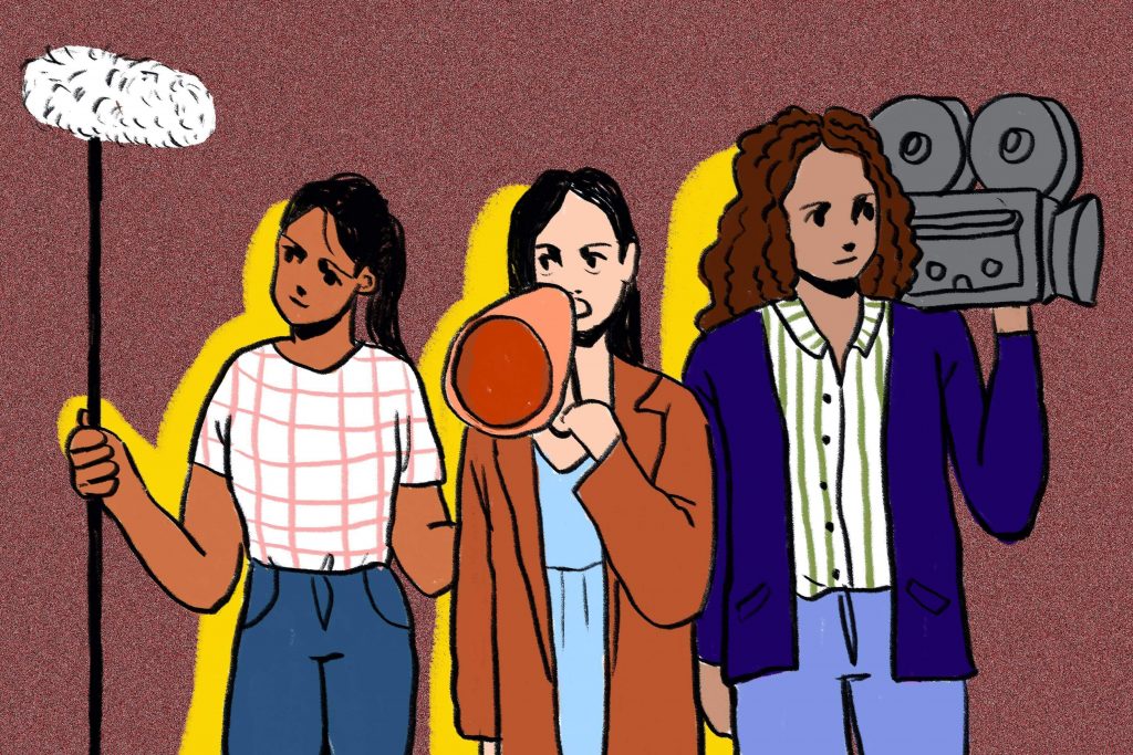 Illustration by Marlowe Pody for an article on Girls in Film