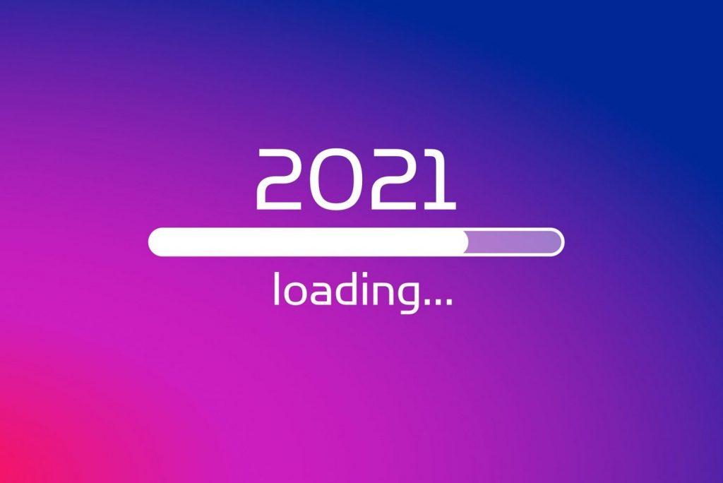 2021 label on a loading bar