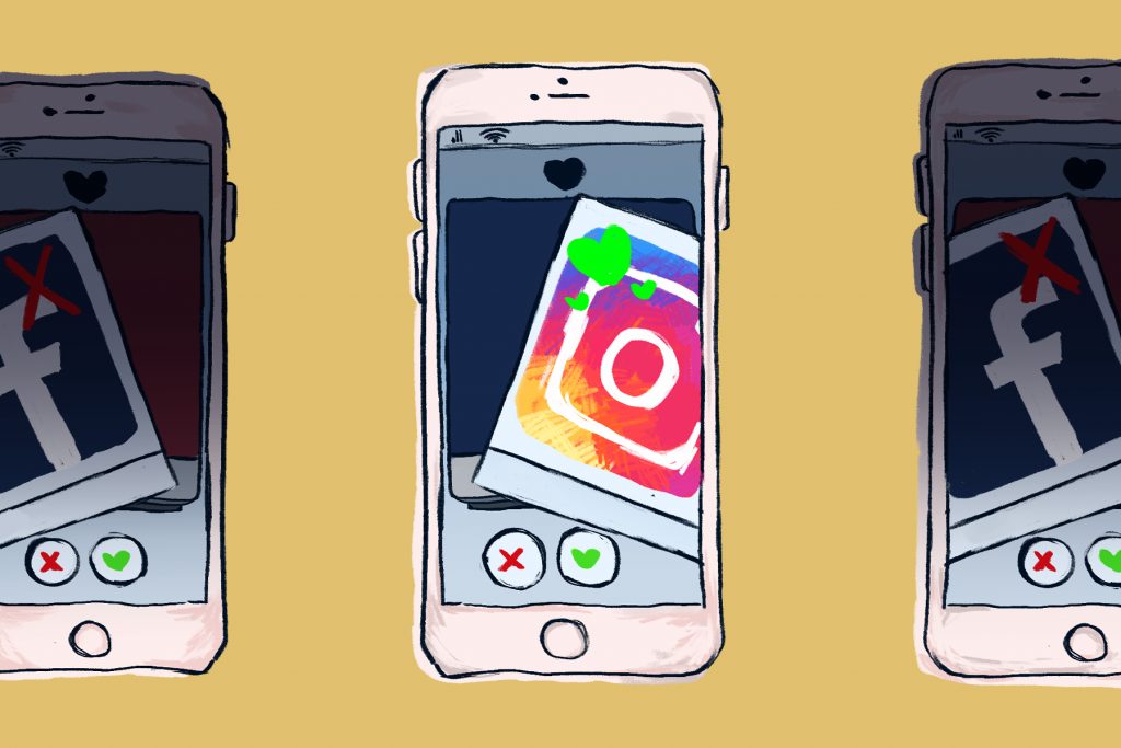 An illustration of the Instagram app in an article discussing Gen Zers use of social media. (Illustration by Lucas DeJesus, Montserrat College of Art)