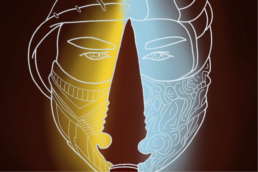 An illustration of the new Mortal Kombat movie cover. (Illustration by Lexey Gonzalez, Wichita State University)
