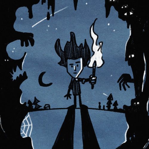 for an article on Don't Starve, an illustration of the main character of the video game