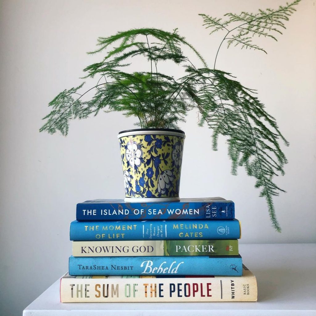 in an article about book hauls, a photograph of five books stacked on top of each other