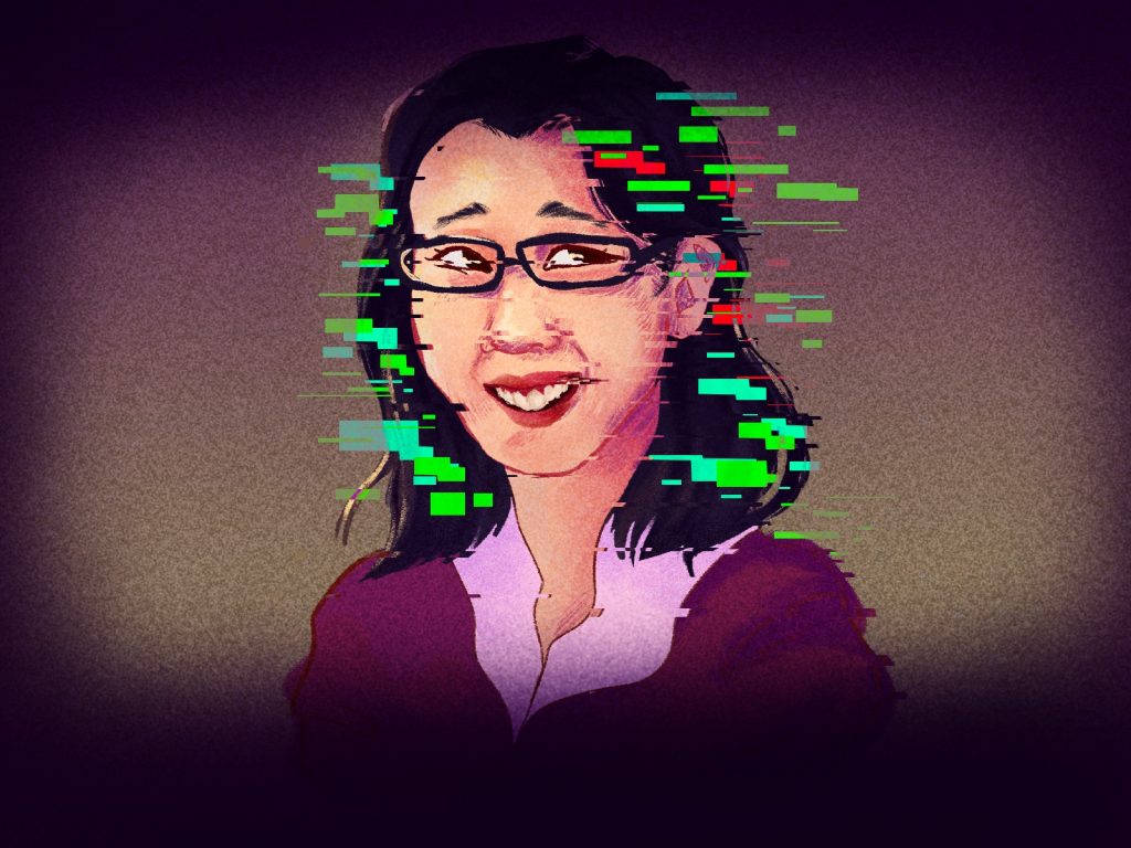 Illustration of Elisa Lam in "Crime Scene"