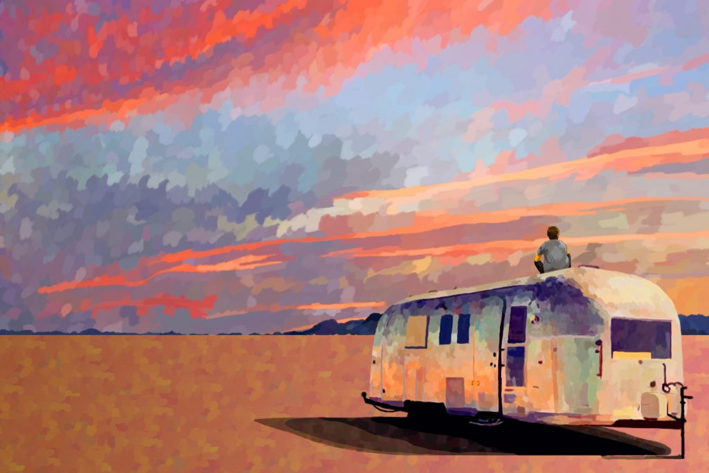 An illustration of the movie poster for Nomadland.