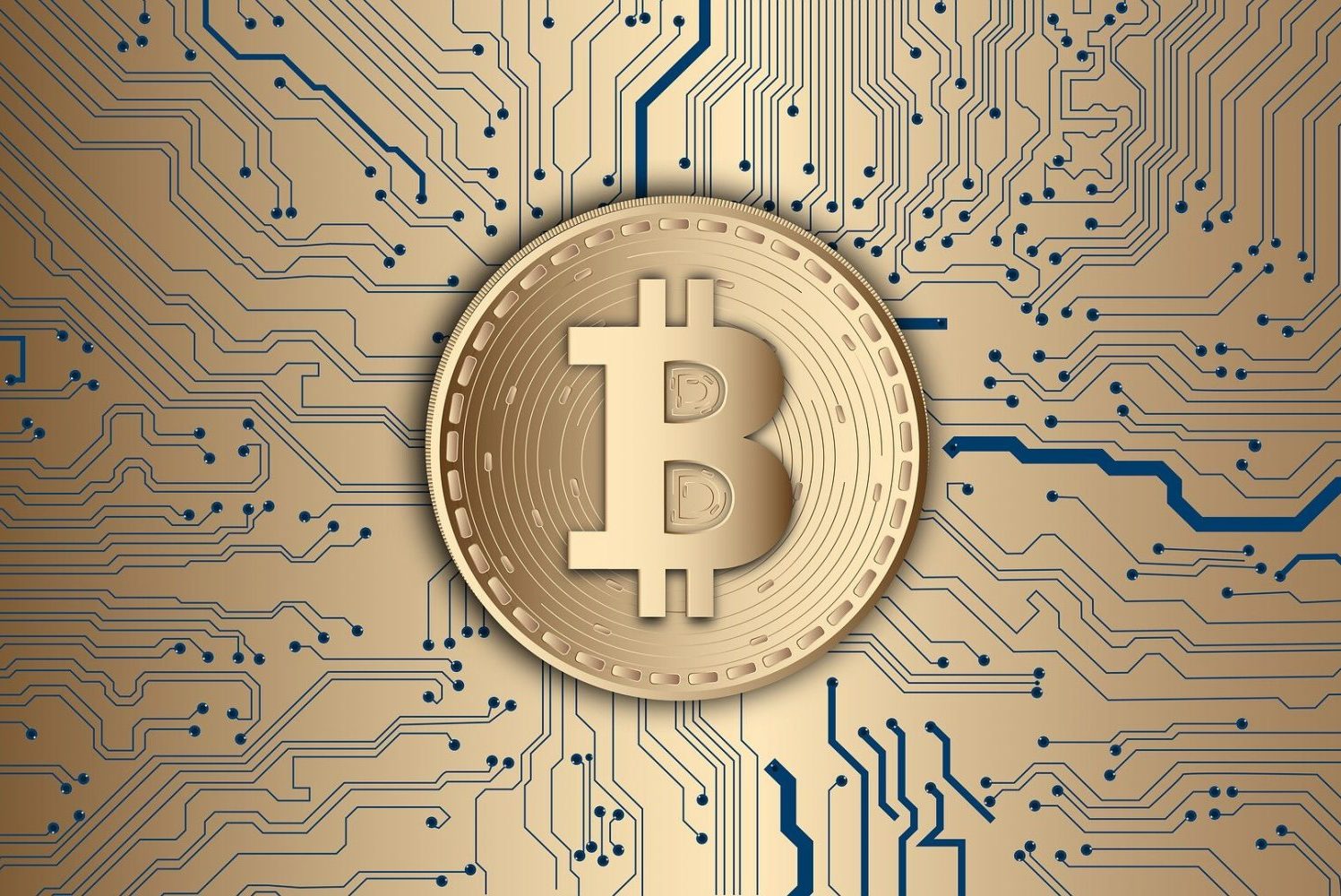 in an article about crypto, the Bitcoin logo in gold