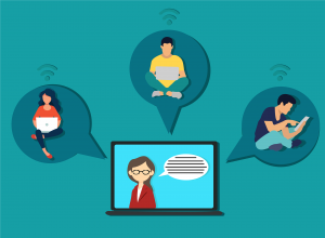 graphic of virtual learning
