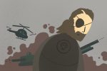 An illustration of Solid Snake from Metal Gear Solid for an article about the video game potentially being turned into a movie. (Illustration by Sonja Vasiljeva, San Jose State University)