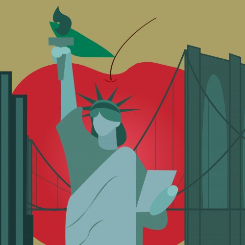Illustration of the New York City skyline.