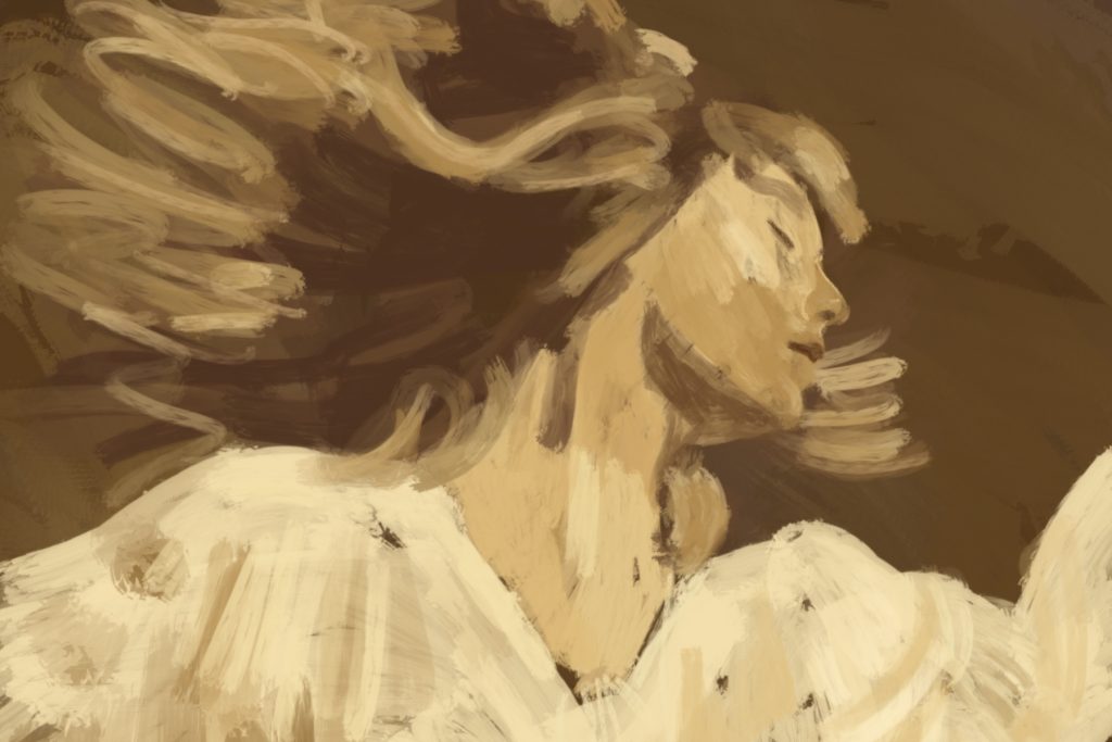 An illustration of Taylor Swift, who recently released the song You All Over Me