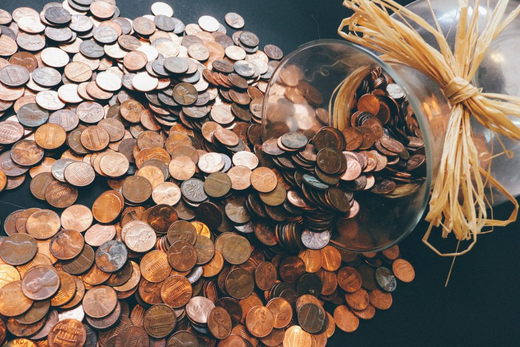In an article about investing, a pile of coins