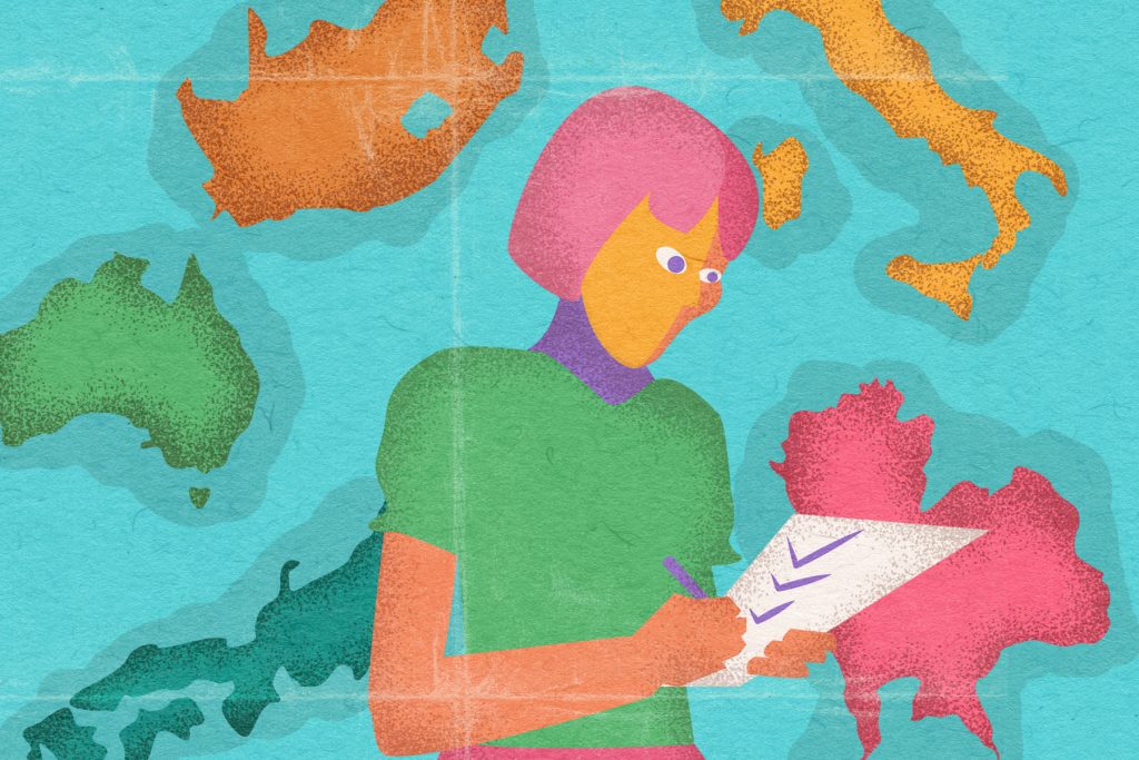 Illustration by Alicia Paauwe for an article on counting countries