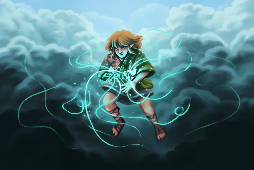 An illustration of Link from The Legend of Zelda. (Illustration by Kati Dean, Chapman University)