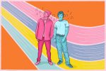 "Never Take It" is a new, colorful aesthetic change for the band twenty one pilots