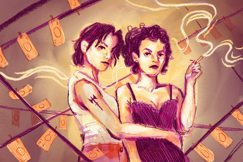 An illustration of the main characters of Bound.