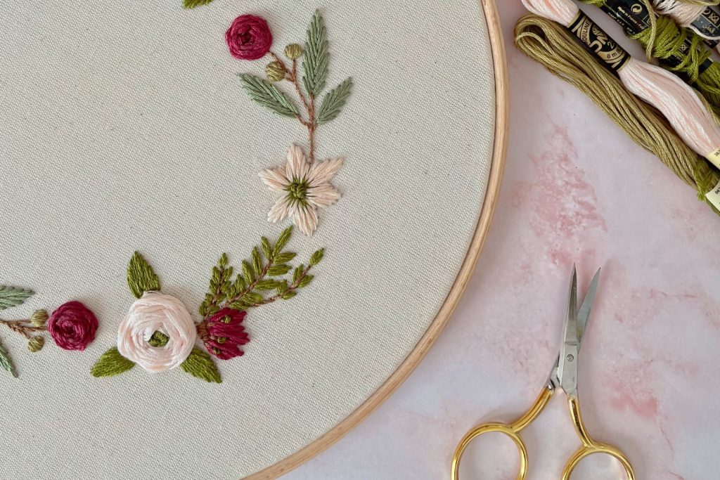 A photo of an embroidery project.