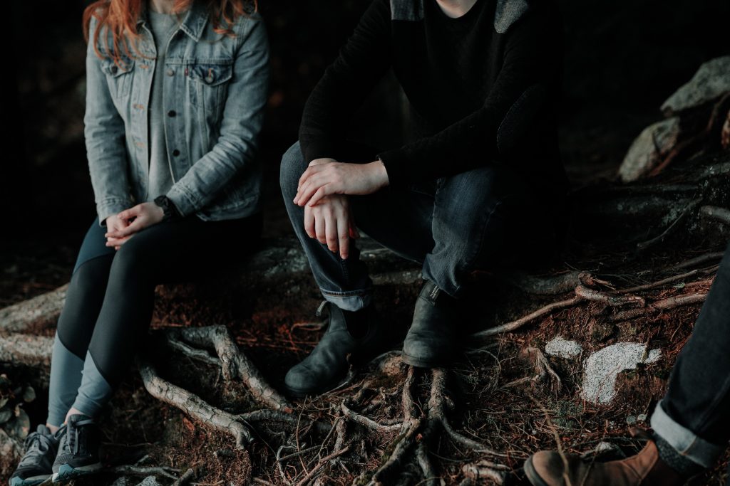 in an article about divorce, two people sitting side by side