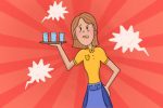 Illustration of a server being bombarded with annoying jokes or comments while on shift
