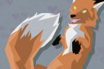 In an article about exotic pets, a red fox lies on its back with its mouth open.