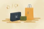 An illustration of pieces from designer brands.