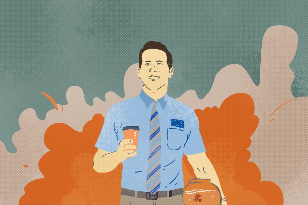 An illustration of Ryan Reynolds in Free Guy.