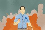 An illustration of Ryan Reynolds in Free Guy.