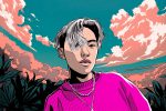 Illustration of a K-indie artist.