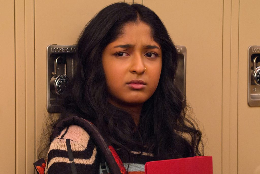 In an article about 'Never Have I Ever,' an image of Maitreyi Ramakrishnan as Devi Vishwakumar.