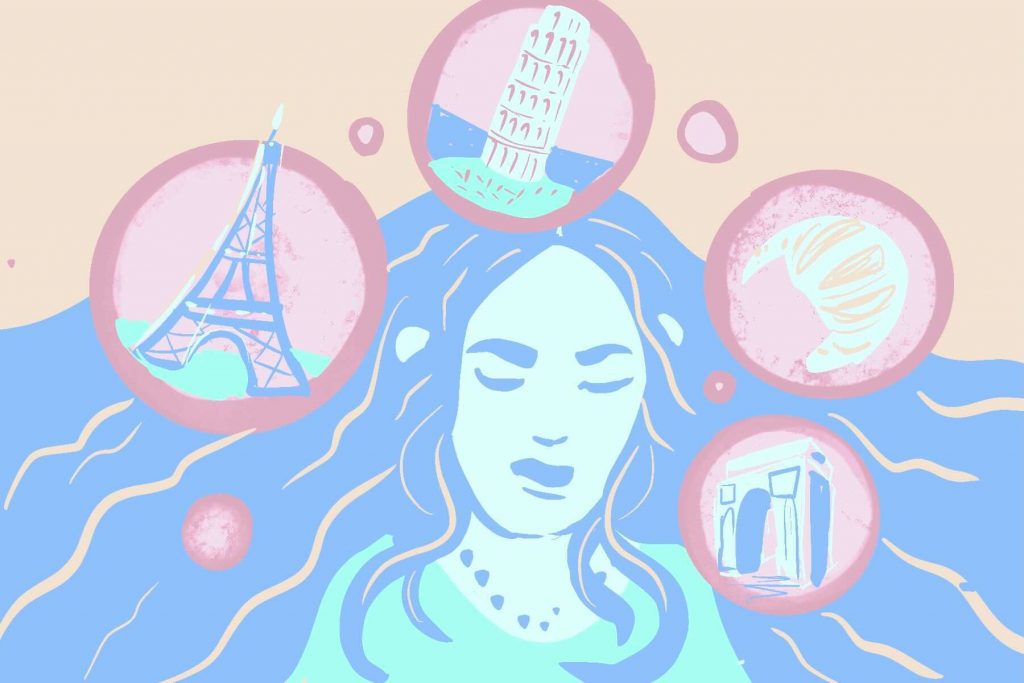Illustration of Europe and Paris Syndrome.