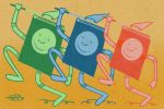 Illustration of books in an article about cliché story plots
