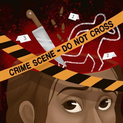 A crime scene in someone's head