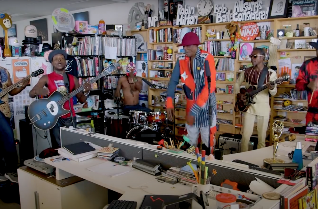 Screenshot of Jupiter & Okwess performing a Tiny Desk concert