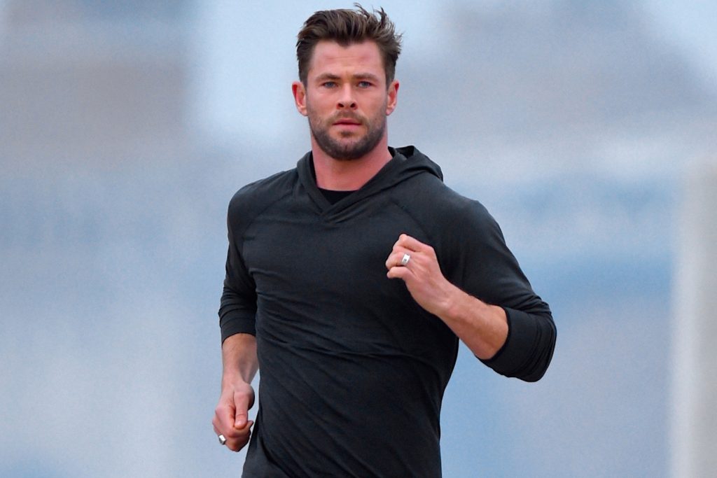 Chris Hemsworth running for an article about Limitless.
