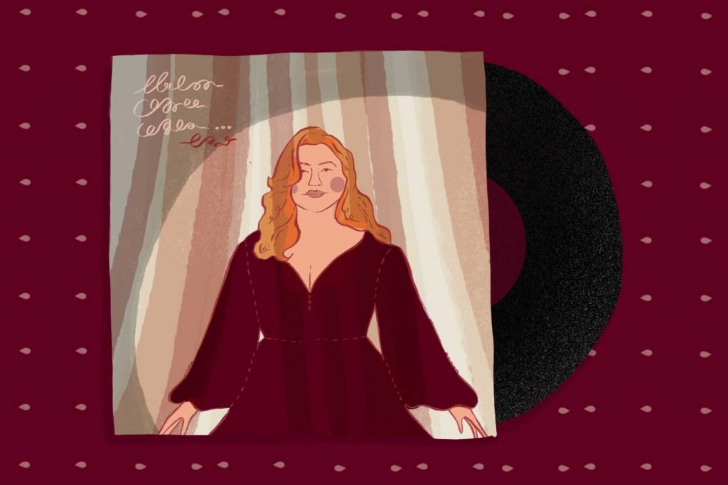Kelly Clarkson on the cover of When Christmas Comes Around vinyl