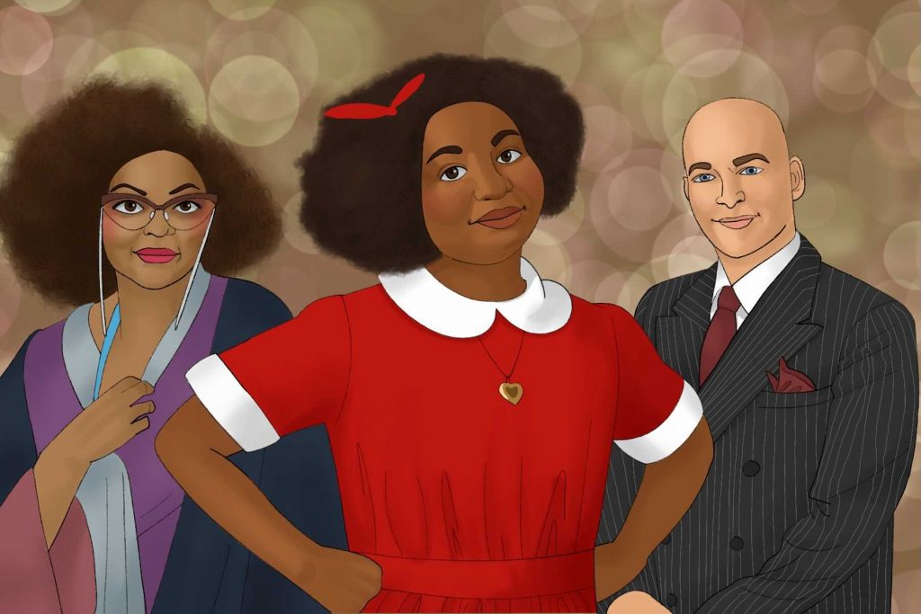 Illustration of characters from the movie Annie