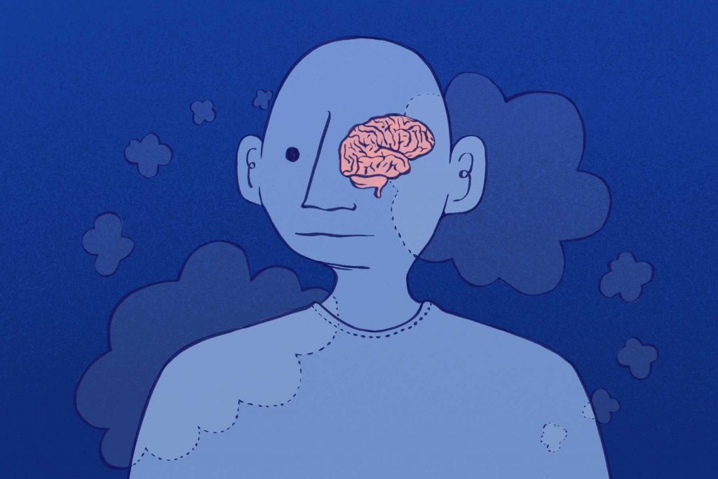 An illustration of the brain for an article about memorization.