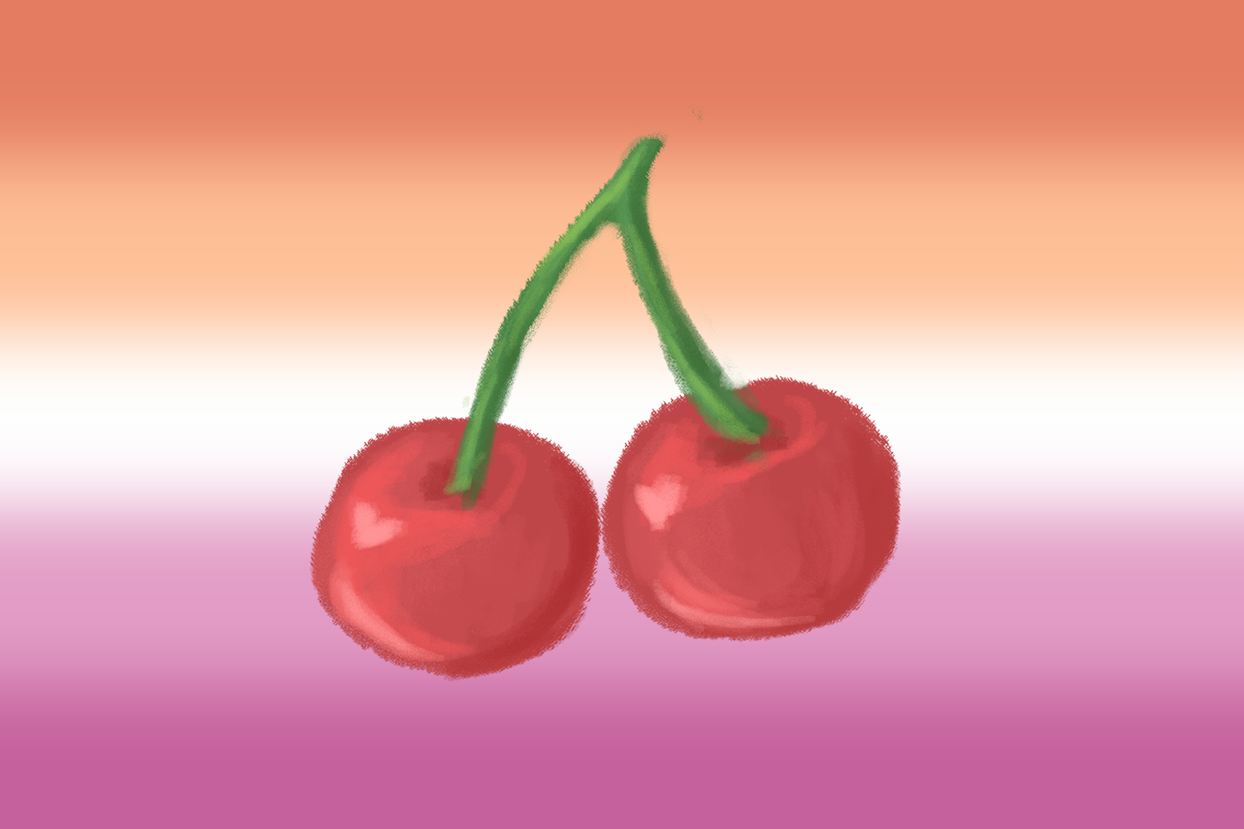 Illustration of a sapphic cherry.