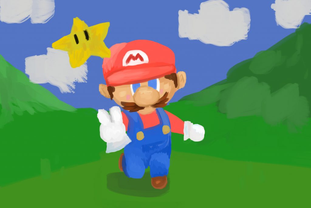 Illustration of an easter egg in a Mario game.
