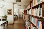 Library books displayed on shelves