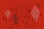 Illustration of characters from Red Notice