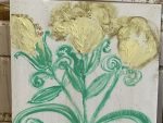 Artwork from contemporary artist on Instagram Faye Wei Wei of three yellow flowers..