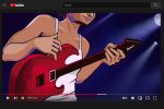 in an article about YouTUbe concerts, a person playing a guitar in a YouTube video