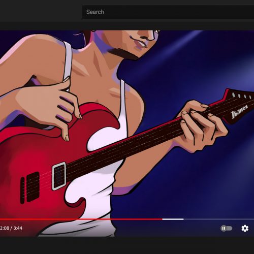 in an article about YouTUbe concerts, a person playing a guitar in a YouTube video