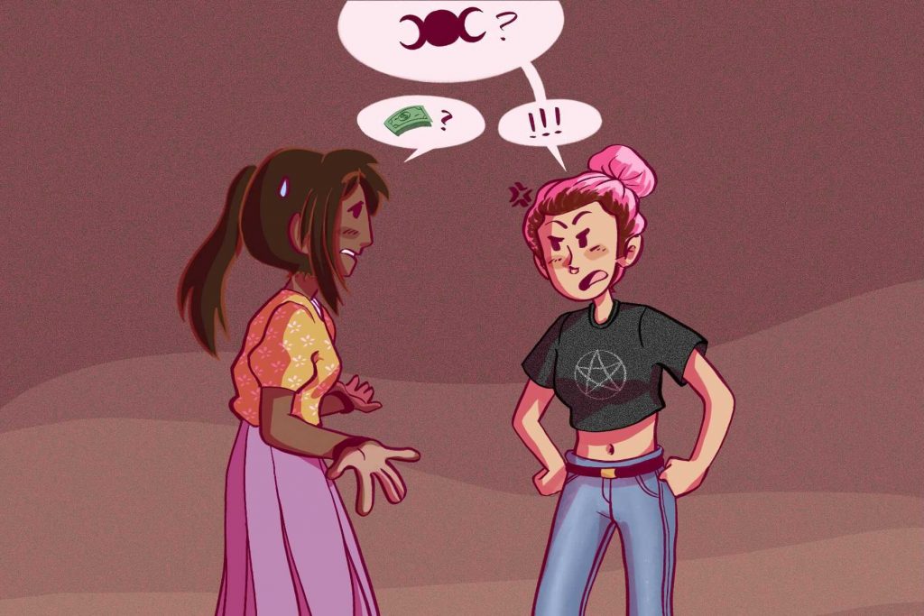 Illustration of two people in conflict