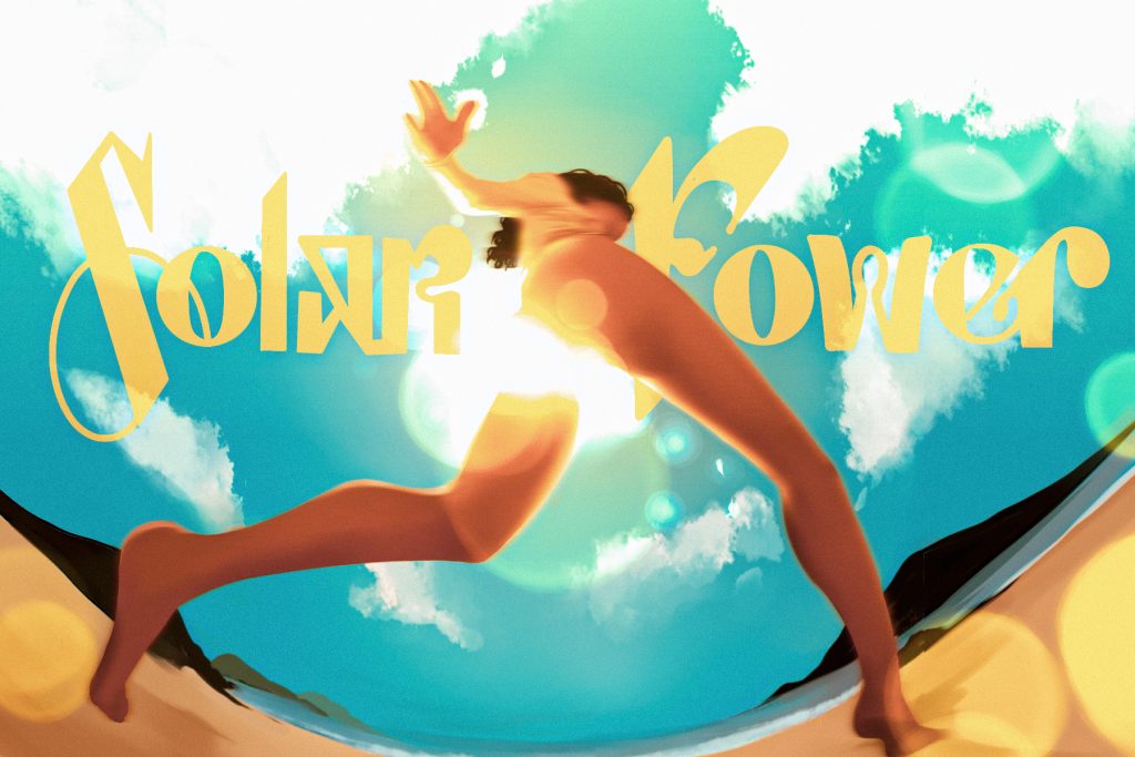 An illustrated rendition of Solar Power, Lorde's latest album