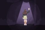 An illustration of a scene from Euphoria with the curtain closing on its second season.
