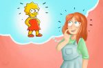 An illustration of a girl who is inspired by Lisa Simpson