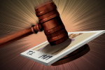 An illustration of a judge's gavel hitting '1989,' the title of a popular music album by Taylor Swift.